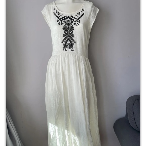 Free People Gauze Knit Embroidered Maxi Boho Dress - Picture 3 of 6